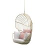 "Contemporary hanging armchair with cushions, perfect for modern home decor