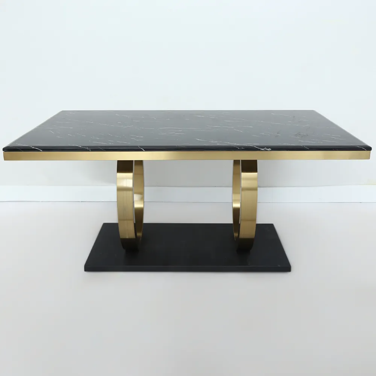 Modern Luxury Dining Table with Metal frame & Marble Top - Alliance ...