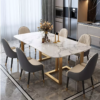 Luxury Six-Seater Stainless Steel Dining Table with Nano Marble Top