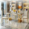 Premium Dining Table in SS PVD Gold Finish – Modern Luxury Dining Table