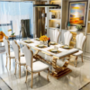 Premium Dining Table in SS PVD Gold Finish – Modern Luxury Dining Table