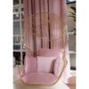 "Contemporary hanging armchair with cushions, perfect for modern home decor