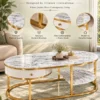 Contemporary Double Drawer Marble Accent Table with sleek marble surface and elegant storage drawers
