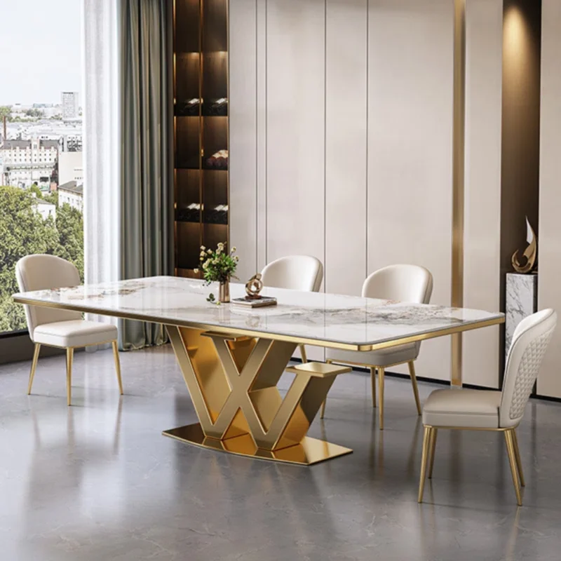 Modern Dining Table Set in SS PVD