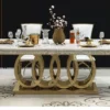 Audi Dining Table Set in Stainless Steel PVD