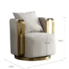 Revolving Luxury Comfy Chair with stainless steel frame and plush upholstery,