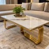 Elegant Modern Nesting Coffee Table Set of 2 in stainless steel