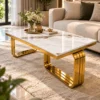Elegant Modern Nesting Coffee Table Set of 2 in stainless steel