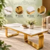 Elegant Modern Nesting Coffee Table Set of 2 in stainless steel