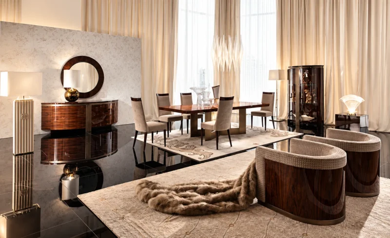 Modern luxury dining table with premium marble top and elegant metal base for stylish home interiors.