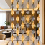 Aurelia Luxe crystal glass suspended room divider for luxury living room