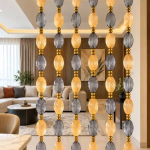 Aurelia Luxe crystal glass suspended room divider for luxury living room