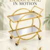 Orbella Luxe gold serving trolley with two tier design