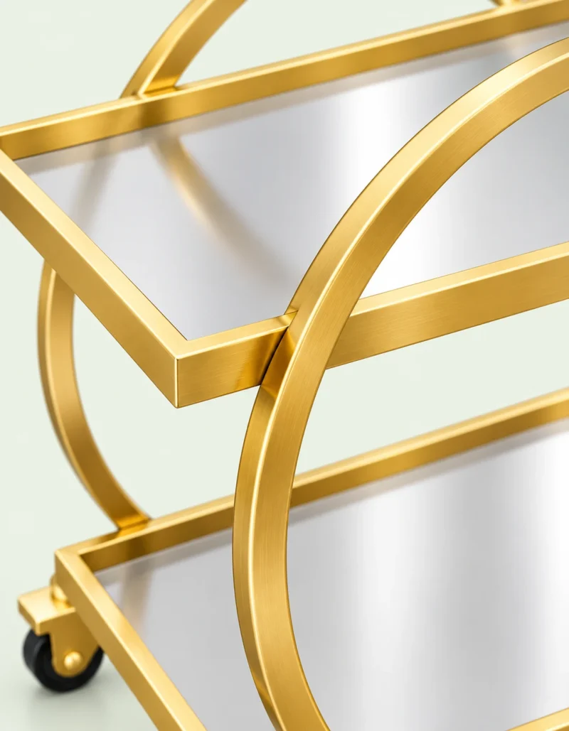 Orbella Luxe gold serving trolley with two tier design
