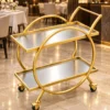 Orbella Luxe gold serving trolley with two tier design