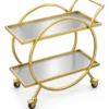 Orbella Luxe gold serving trolley with two tier design