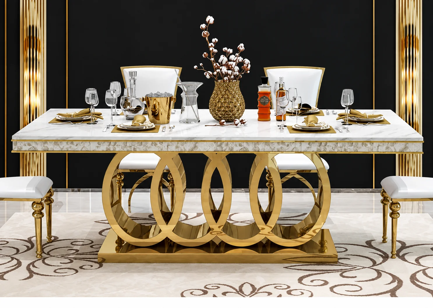 Modern dining table for luxury home interior