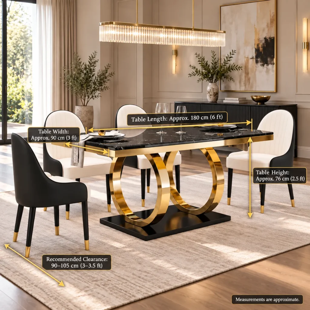 Modern dining table for luxury home interior
