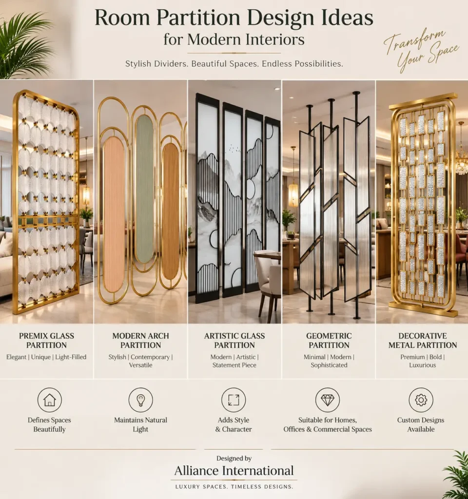 Decorative stainless steel partition for modern interior