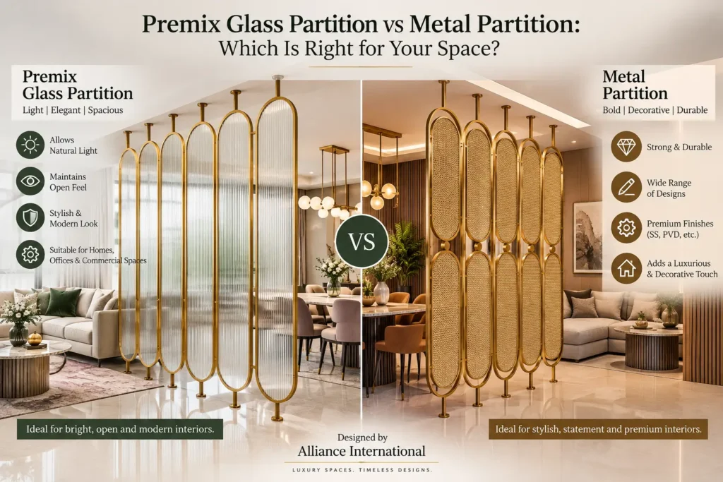Decorative stainless steel partition for modern interior