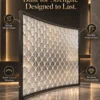 ArcScallop curved premix glass partition with textured scallop pattern