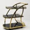 Arvento Luxe drinks serving trolley with gold frame