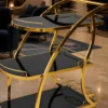 Arvento Luxe drinks serving trolley with gold frame