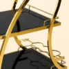 Arvento Luxe drinks serving trolley with gold frame