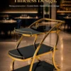 Arvento Luxe drinks serving trolley with gold frame