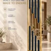 Aurelia blue and gold PVD partition with staggered blue inserts