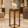 Aurelia Luxe necklace display showcase with wood pedestal