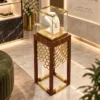 Aurelia Luxe necklace display showcase with wood pedestal