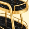 Aurelia Quad 4 tier luxury serving trolley with gold frame