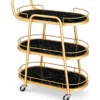 Aurelia Quad 4 tier luxury serving trolley with gold frame