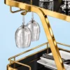 Aurelio Luxe 3 tier bar trolley with glass holders