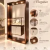 Aureon Luxe LED jewelry display showcase with storage cabinet