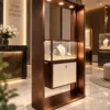 Aureon Luxe LED jewelry display showcase with storage cabinet