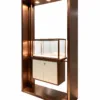 Aureon Luxe LED jewelry display showcase with storage cabinet