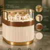 Aurevia Luxe curved jewelry display counter for showroom