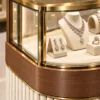 Aurevia Luxe curved jewelry display counter for showroom
