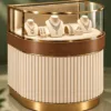 Aurevia Luxe curved jewelry display counter for showroom