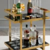 Aurevia Luxe luxury bar trolley with gold frame