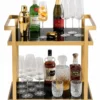 Aurevia Luxe luxury bar trolley with gold frame