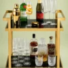 Aurevia Luxe luxury bar trolley with gold frame