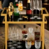 Aurevia Luxe luxury bar trolley with gold frame