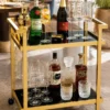 Aurevia Luxe luxury bar trolley with gold frame