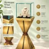 Aurex Geo jewelry pedestal display case with gold base