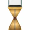 Aurex Geo jewelry pedestal display case with gold base