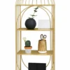 Aviora Luxe birdcage display rack with gold frame and multi-tier shelves