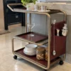 Barmont Luxe bar trolley with accessory storage and bronze-tone frame